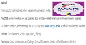 2023 KUCCPS Placement Portal