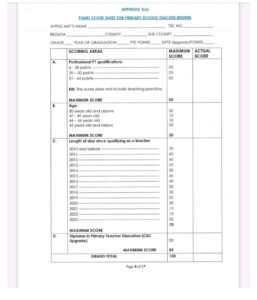 TSC 2023 Score Sheet for Intern Recruitment